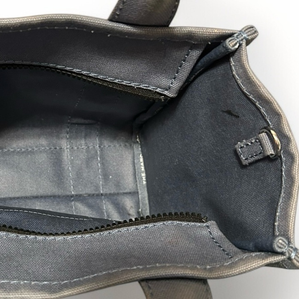 Marc Jacobs The Tote Bag Canvas Mini Tote in Slate blue with Cream Logo - Picture 9 of 16